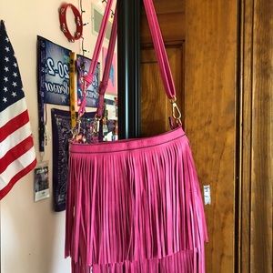 pink purse fringed